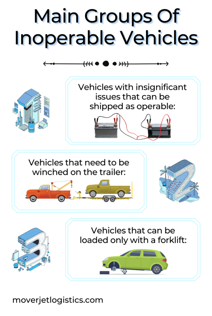 main groups of non-running vehicles